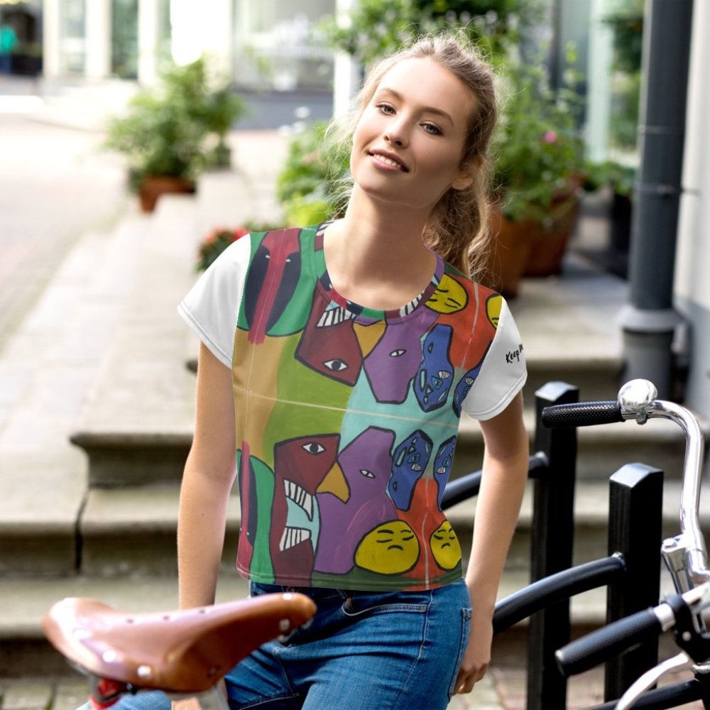 Monsters in my head/ All-Over Print Crop Tee